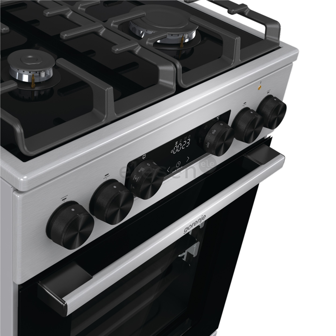 Gorenje, 70 л, нерж. сталь - Отдельностоящая газовая плита с электрической духовкой Товар - GK5C65XV
