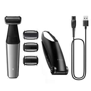 Skustuvas Philips Bodygroom 5000 Series, juoda/sidabrinė Prekė - BG5021/15 BG5021/15