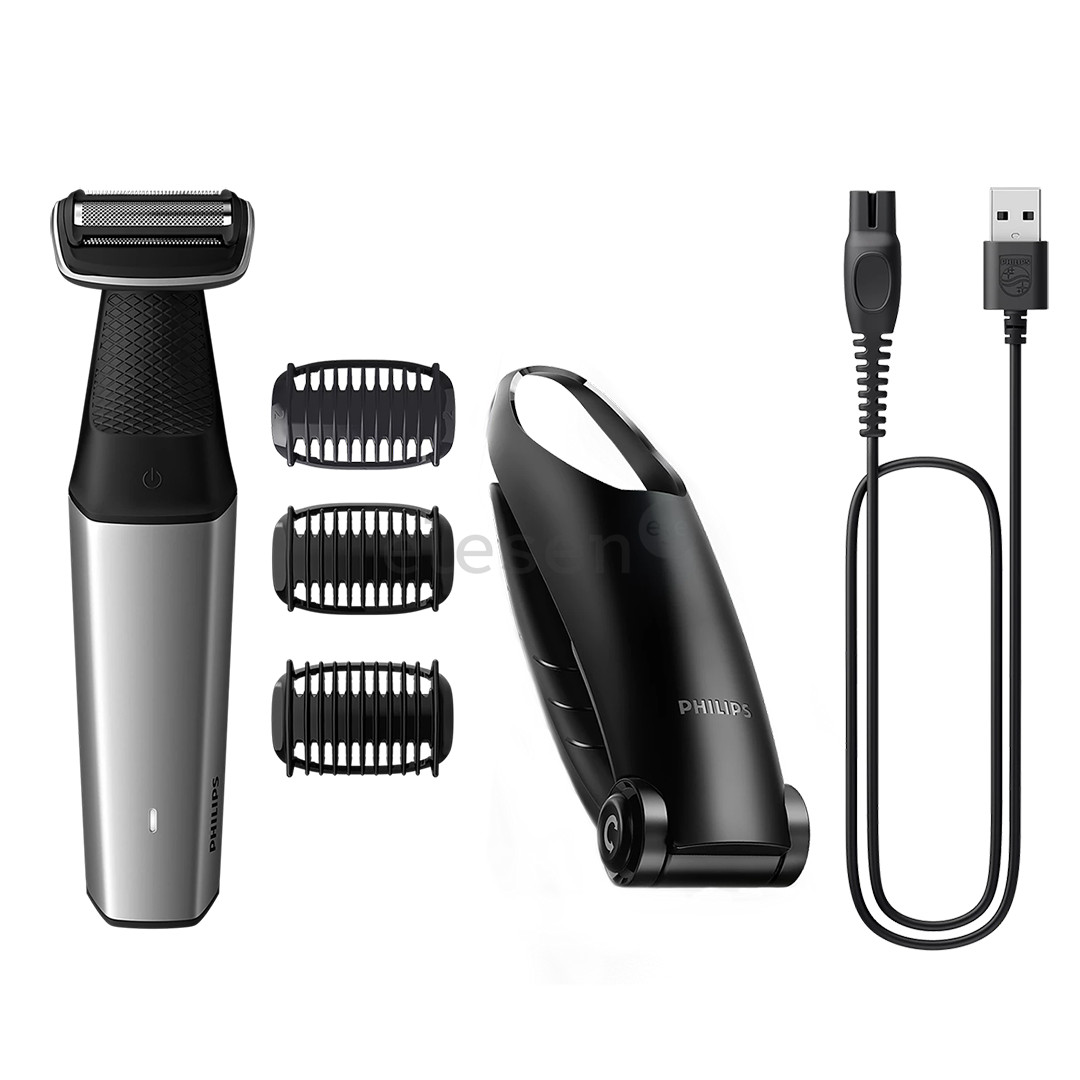 Philips Bodygroom 5000 Series, juodas/sidabro spalvos - Kūno skustuvas