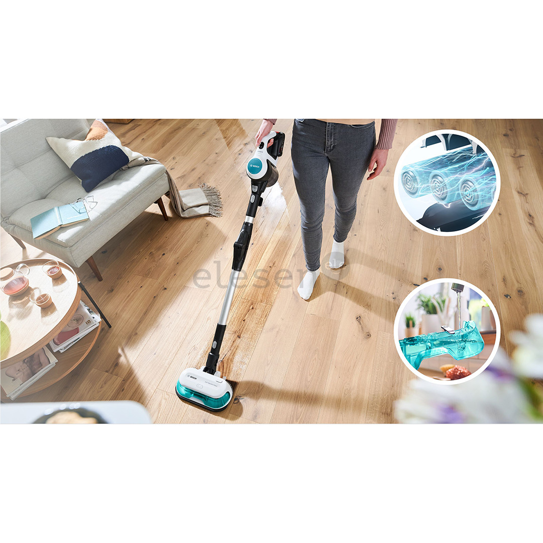 Bosch Unlimited 7 ProHygienic Aqua, 2in1, black/white - Cordless vacuum cleaner