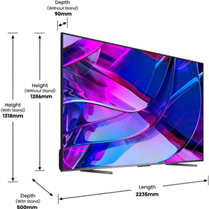 Televizorius Hisense U7KQ, 100'', Ultra HD, Mini LED, juodas Prekė-100U7KQ