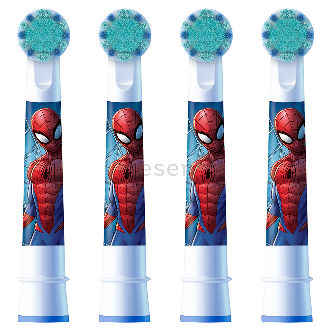 Dantų šepetėlių antgaliai Braun Oral-B, Kids Spiderman, 4 vnt. Prekė - EB10-4/SPIDERMAN