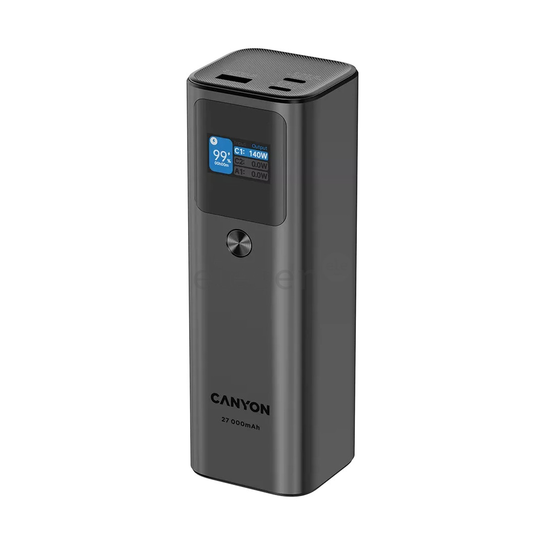 Canyon PB-2010, 27 000 mAh, USB-A, USB-C, dark gray - Powerbank