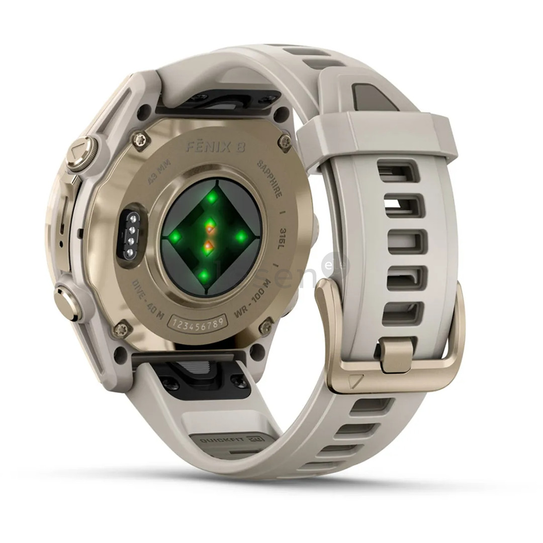 Garmin Fenix 8 Sapphire, 43 mm, aukso spalvos - Išmanusis laikrodis