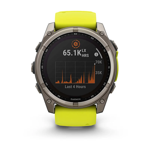 Išmanusis laikrodis Garmin Fenix 8 Sapphire Solar, 51 mm, titano/geltonas Prekė - 010-02907-21