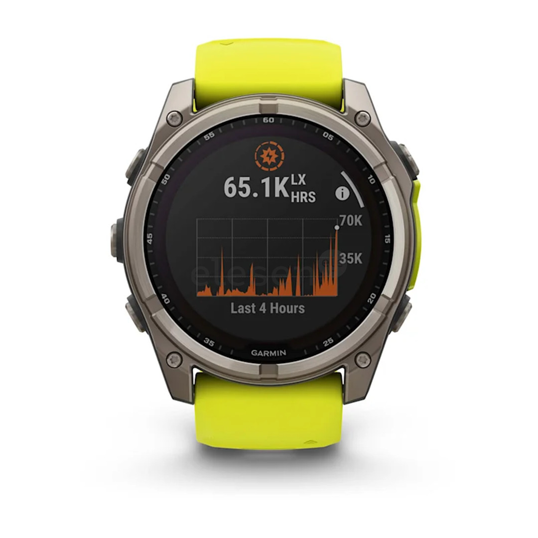 Garmin Fenix 8 Sapphire Solar, 51 mm, titano/geltonas - Išmanusis laikrodis