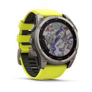 Išmanusis laikrodis Garmin Fenix 8 Sapphire Solar, 51 mm, titano/geltonas Prekė - 010-02907-21