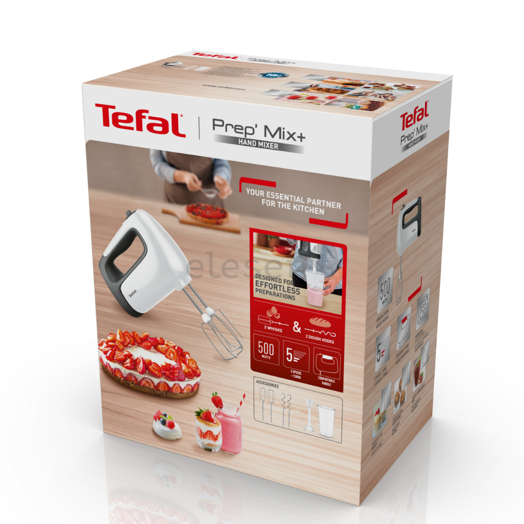 Tefal Prep'Mix+, 500 W, white/grey - Hand mixer Item - HT461138