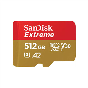Atminties kortelė SanDisk Extreme microSDXC UHS-I CARD, 512 GB    Prekė-SDSQXAV-512G-GN6MA