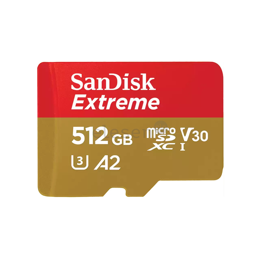 Atminties kortelė SanDisk Extreme microSDXC UHS-I CARD, 512 GB    Prekė-SDSQXAV-512G-GN6MA