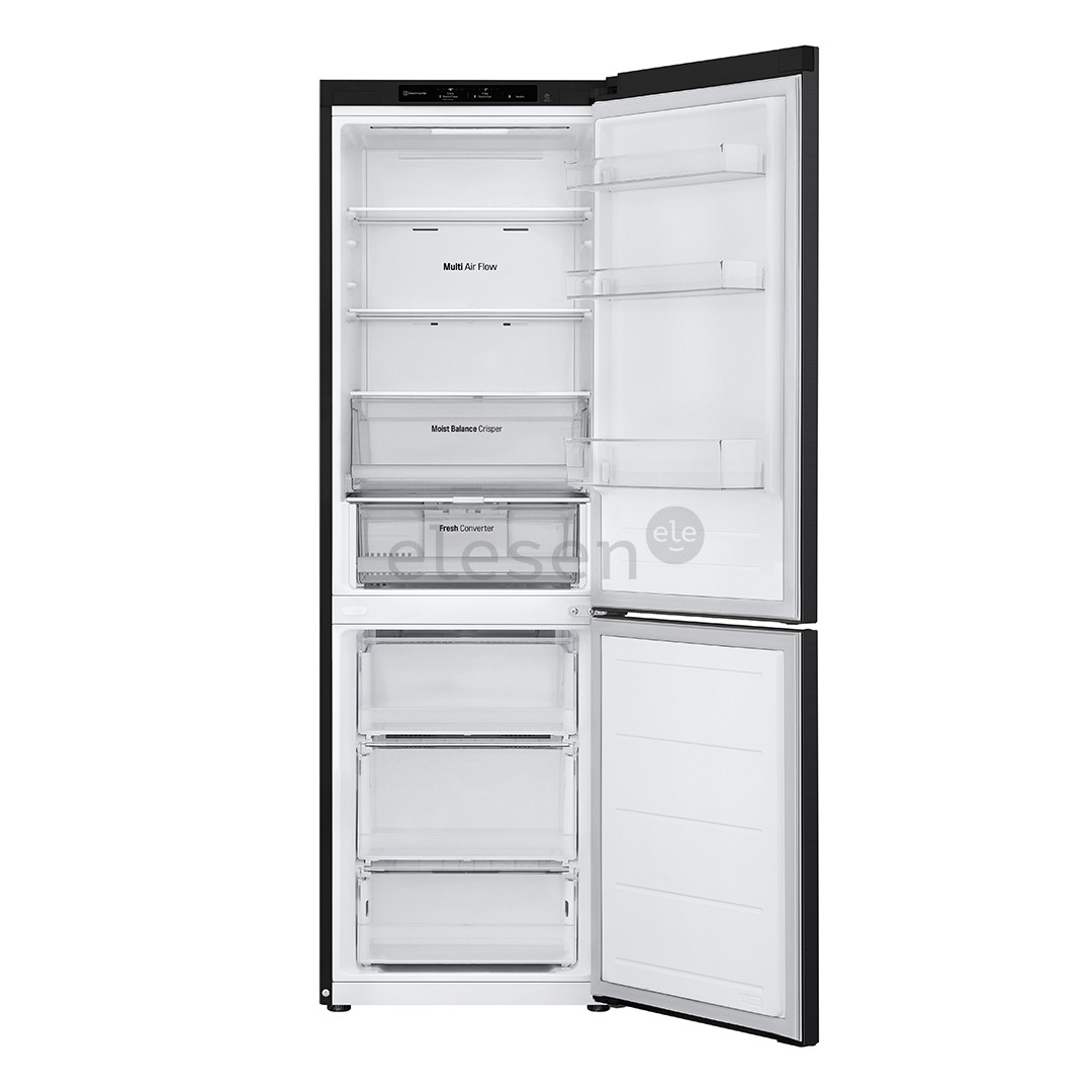 LG, No Frost, 344 L, aukštis 186 cm, juodas - Šaldytuvas