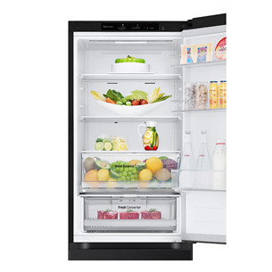 LG, No Frost, 344 L, aukštis 186 cm, juodas - Šaldytuvas