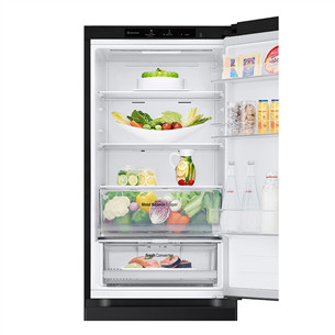 LG, No Frost, 344 L, aukštis 186 cm, juodas - Šaldytuvas