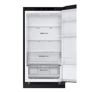 LG, No Frost, 344 L, aukštis 186 cm, juodas - Šaldytuvas