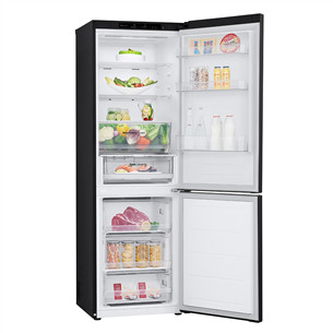 LG, No Frost, 344 L, aukštis 186 cm, juodas - Šaldytuvas