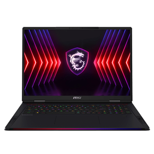 Nešiojamas kompiuteris MSI Raider 18 HX A14V 20th Anniversary Bundle, 18'', 120 Hz, UHD+, Mini LED, i9, 32 GB, 1 TB, RTX 4070, juodas  Prekė-RDR18HX-A14VGG-005NL