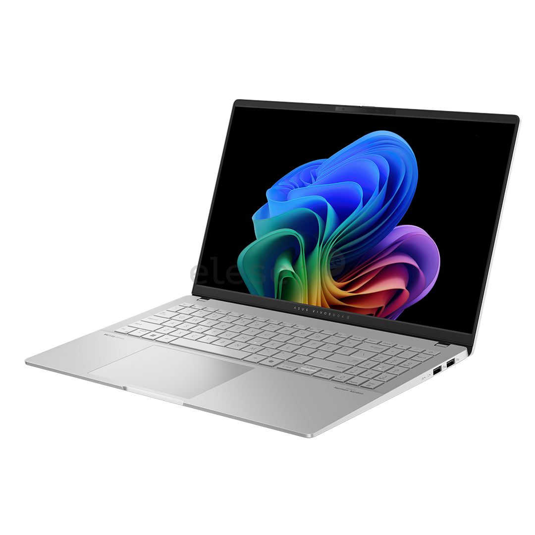Nešiojamas kompiuteris Asus Vivobook S 15 OLED, 15,6'', 120 Hz, OLED, 3K, X Elite, 32 GB, 1 TB, Copilot+, sidabrinis    Prekė-S5507QA-MA001W