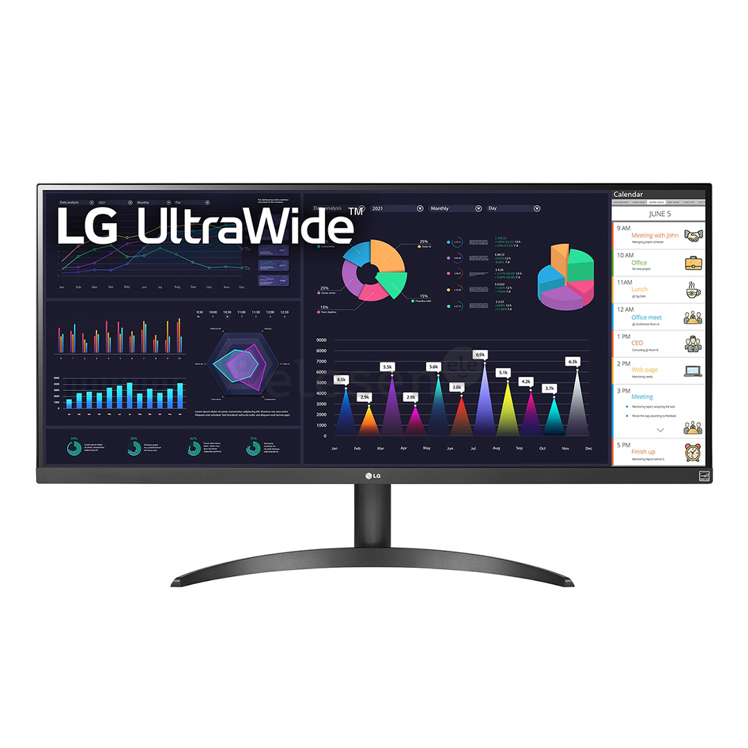 LG WQ500 UltraWide, 34'', 100 Hz, FHD, IPS, black - Monitor