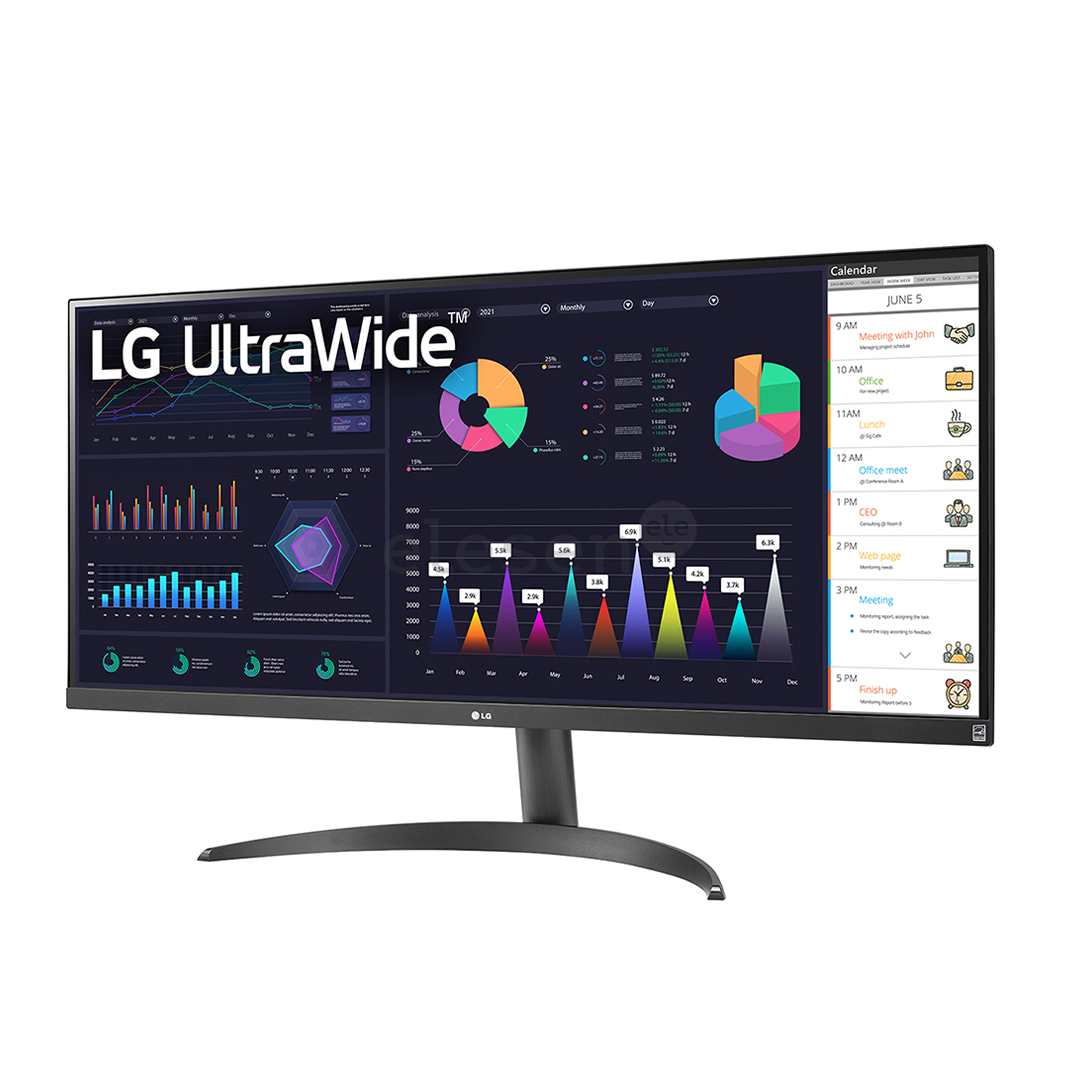 LG WQ500 UltraWide, 34'', 100 Hz, FHD, IPS, black - Monitor