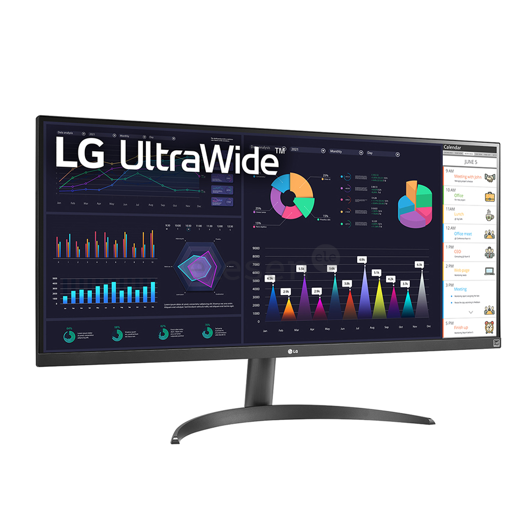 LG WQ500 UltraWide, 34'', 100 Hz, FHD, IPS, black - Monitor