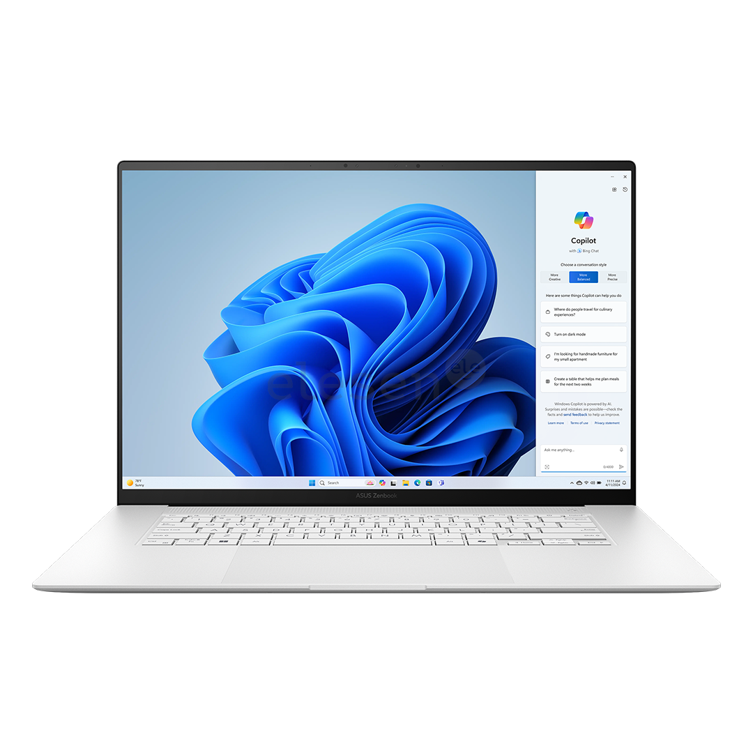 Asus Zenbook S 16 OLED, 16'', 3K, 120 Hz, OLED, Ryzen AI 9, 24 GB, 1 TB, scandinavian white - Notebook