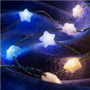 Twinkly Candies Stars, RGB, 200 LED, USB-C, 12 m, žalias laidas - Išmanioji girlianda