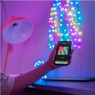 Twinkly Candies Stars, RGB, 200 LED, USB-C, 12 m, žalias laidas - Išmanioji girlianda