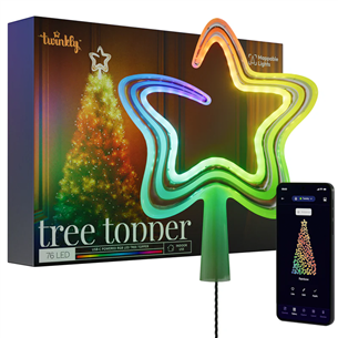 Twinkly Tree Topper, RGB, 76 LED, USB-C, balta, - Išmanioji Kalėdų eglutės dekoracija Prekė-TWTT030SPP-GUSB TWTT030SPP-GUSB
