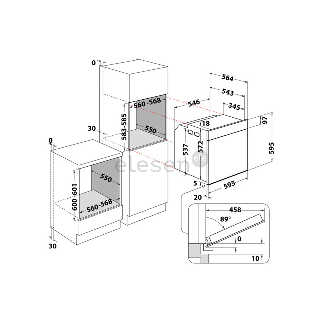 Orkaitė Whirlpool, katalitinis valymas, 73 L, juoda Prekė - AKZ96230NB