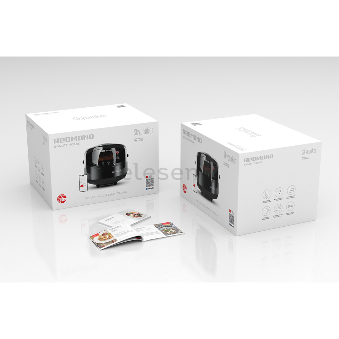 Redmond, 5 L, 1000 W, rusų kalba, juodas - Daugiafunkcinis puodas