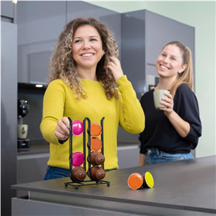 Kavos kapsulių stovas Xavax, Dolce Gusto ir Nespresso Vertuo, 16 kapsulių, matinė juoda Prekė-00111266