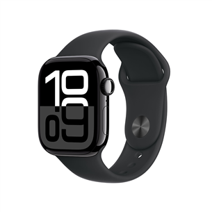 Išmanusis laikrodis Apple Watch Series 10 GPS, 42 mm, sport band, S/M,  jet black aluminium  / black    Prekė-MWWE3ET/A MWWE3ET/A