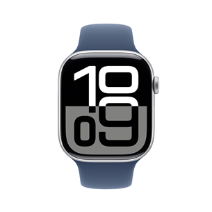 Išmanusis laikrodis Apple Watch Series 10 GPS, 46 mm, sport band, M/L, silver aluminium / denim  Prekė-MWWM3ET/A