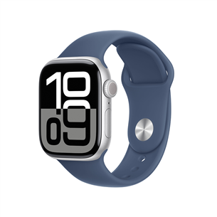 Išmanusis laikrodis Apple Watch Series 10 GPS + Cellular, 42 mm, sport band, S/M, silver aluminium / denim   Prekė-MWX33ET/A MWX33ET/A