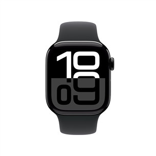 Apple Watch Series 10 GPS + Cellular, 42 mm, sport band, S/M, juodo aliuminio spalvos / juodas - Išmanusis laikrodis