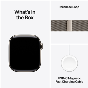 Išmanusis laikrodis Apple Watch Series 10 GPS + Cellular, 42 mm, Milanese loop, natural titanium / natural  Prekė-MWXF3ET/A