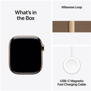 Išmanusis laikrodis Apple Watch Series 10 GPS + Cellular, 42 mm, Milanese loop, gold titanium / gold    Prekė-MX083ET/A