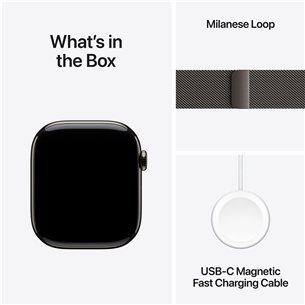 Išmanusis laikrodis Apple Watch Series 10 GPS + Cellular, 46 mm, Milanese loop, M/L, slate titanium / slate  Prekė-MWYW3ET/A