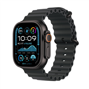 Apple Watch Ultra 2, 49 mm, ocean band, juodo titano spalvos / juodas - Išmanusis laikrodis MX4P3EL/A