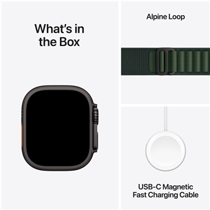 Išmanusis laikrodis Apple Watch Ultra 2, 49 mm, Alpine Loop, Medium, black titanium / dark green   Prekė-MX4R3EL/A