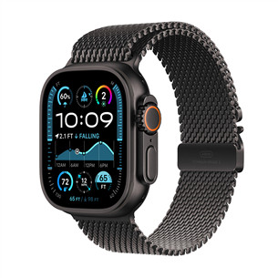 Apple Watch Ultra 2, 49 mm, Titanium Milanese Loop, Large, juodo titano spalvos / juodas - Išmanusis laikrodis MX5V3EL/A