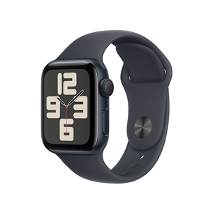Išmanusis laikrodis Apple Watch SE, 40 mm, GPS, sport band, S/M, midnight aluminium / midnight  Prekė-MXE73ET/A MXE73ET/A