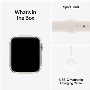 Išmanusis laikrodis Apple Watch SE, 44 mm, GPS, sport band, M/L, starlight aluminium / starlight  Prekyba-MXEV3ET/A