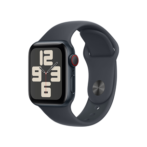 Išmanusis laikrodis Apple Watch SE, 40 mm, GPS + Cellular, sport band, S/M, midnight aluminium / midnight  Prekė-MXGC3ET/A MXGC3ET/A