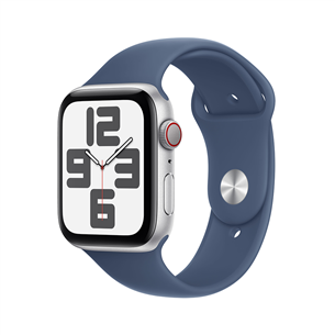 Išmanusis laikrodis Apple Watch SE, 44 mm, GPS + Cellular, sport band, M/L, silver aluminium / denim  Prekė-MXGQ3ET/A MXGQ3ET/A