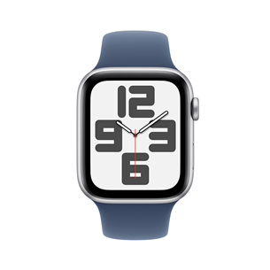 Išmanusis laikrodis Apple Watch SE, 44 mm, GPS + Cellular, sport band, M/L, silver aluminium / denim  Prekė-MXGQ3ET/A