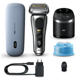 Braun Series 9 Pro+ Wet & Dry, 6-in-1 SmartCare centre and PowerCase, sidabro spalvos - Skustuvas