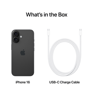 Apple iPhone 16, 256 GB, juodas - Išmanusis telefonas
