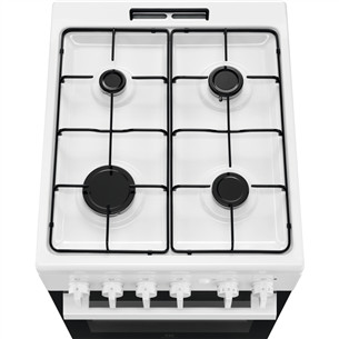Electrolux, 59 L, width 50 cm, white - Gas cooker with gas oven