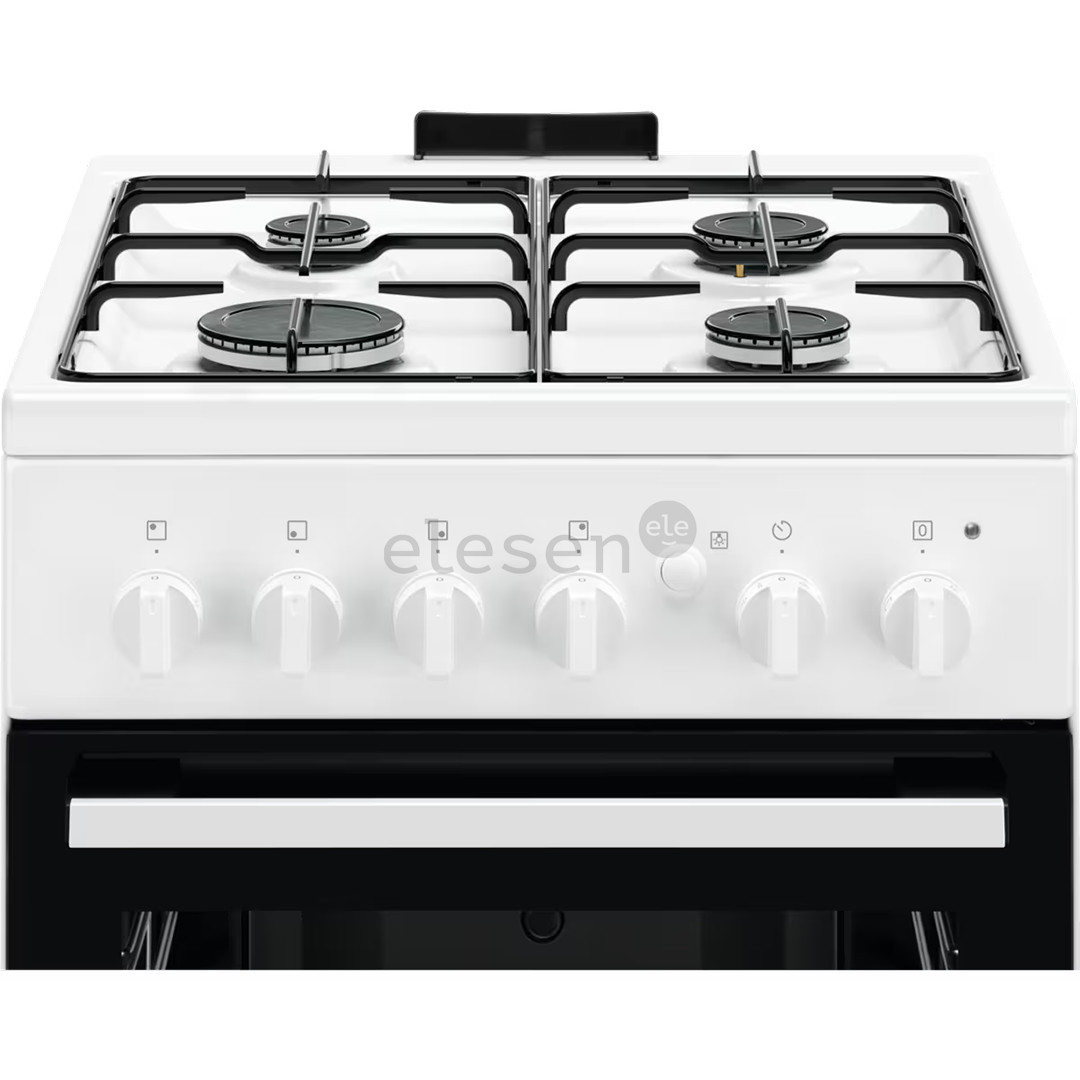 Electrolux, 59 L, width 50 cm, white - Gas cooker with gas oven